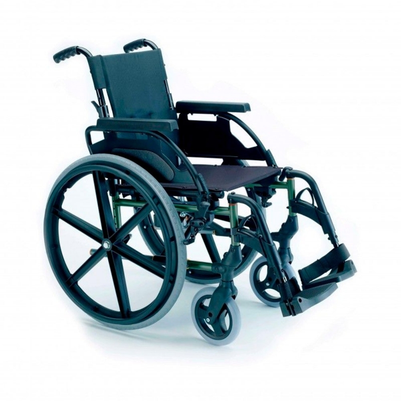 Silla ruedas plegable acero | rueda de 24 | color verde | Breezy