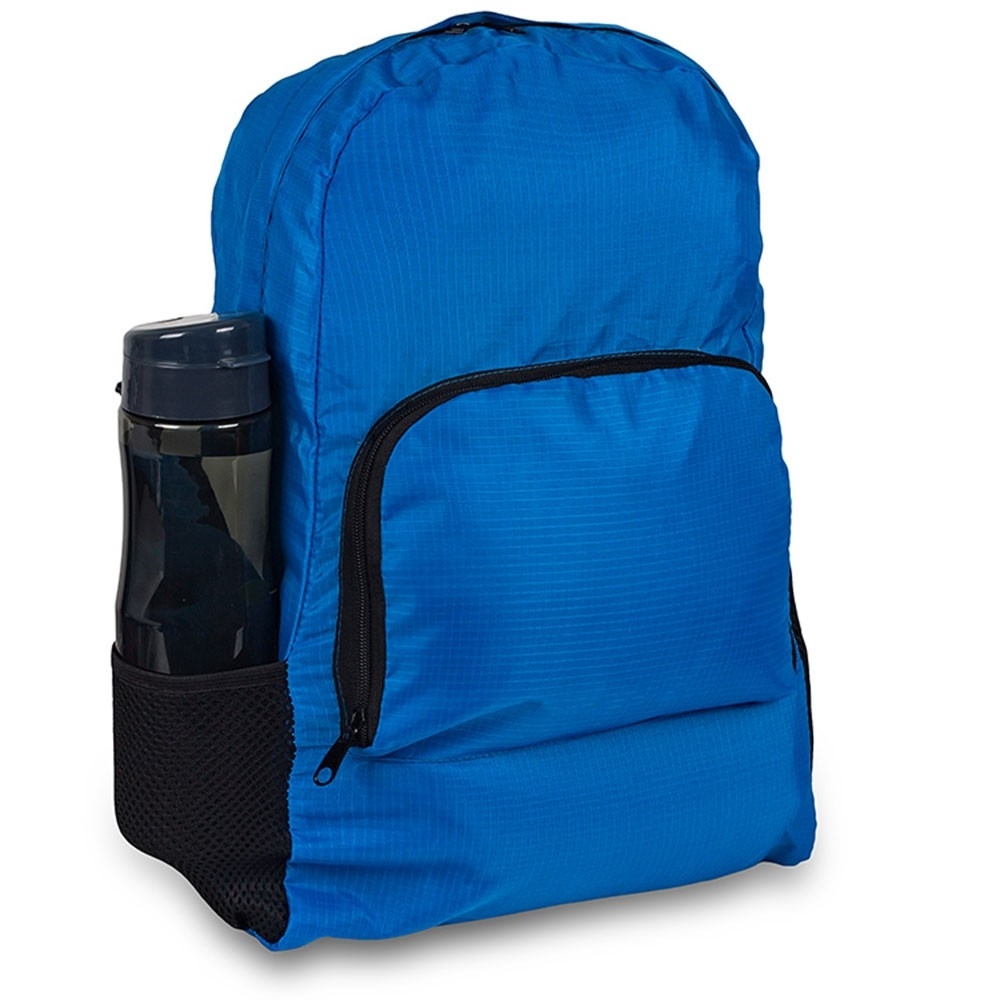 Mochila ripstop plegable, Ultraligera, Capacidad media, Con funda, Azul  Royal