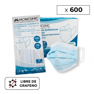 600 Mascarillas Quirurgicas Iir Envase Individual 0 13 Ud Sin Grafeno 3 Capas 12 Cajas De 50 Uds