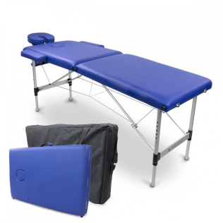 Camilla de masaje plegable, Reposacabezas, Portátil, Aluminio, 186x60  cm, Azul