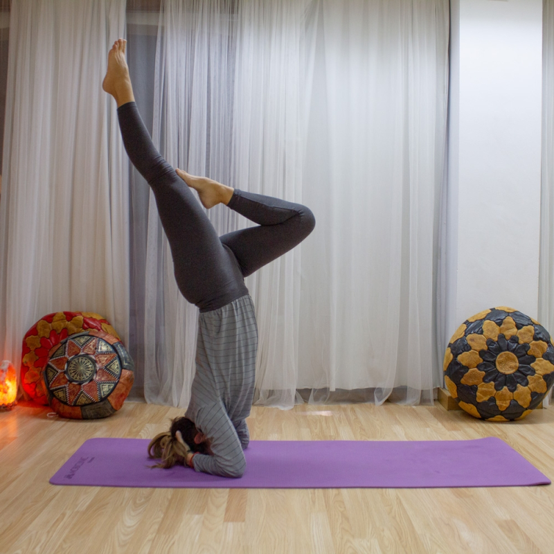 Esterilla de yoga, Antideslizante, 181x60cm, 6mm grosor, Cinta  transporte, Flexible, Ecológico, Morado, EY-01