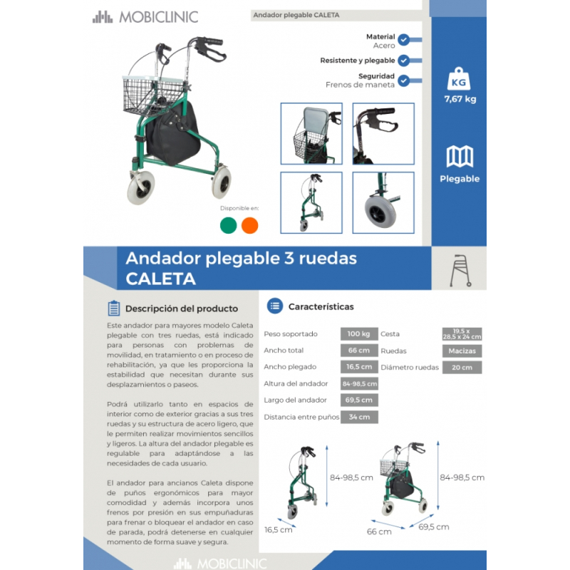 Andador 3 Ruedas Caleta – OrtoCore Medical