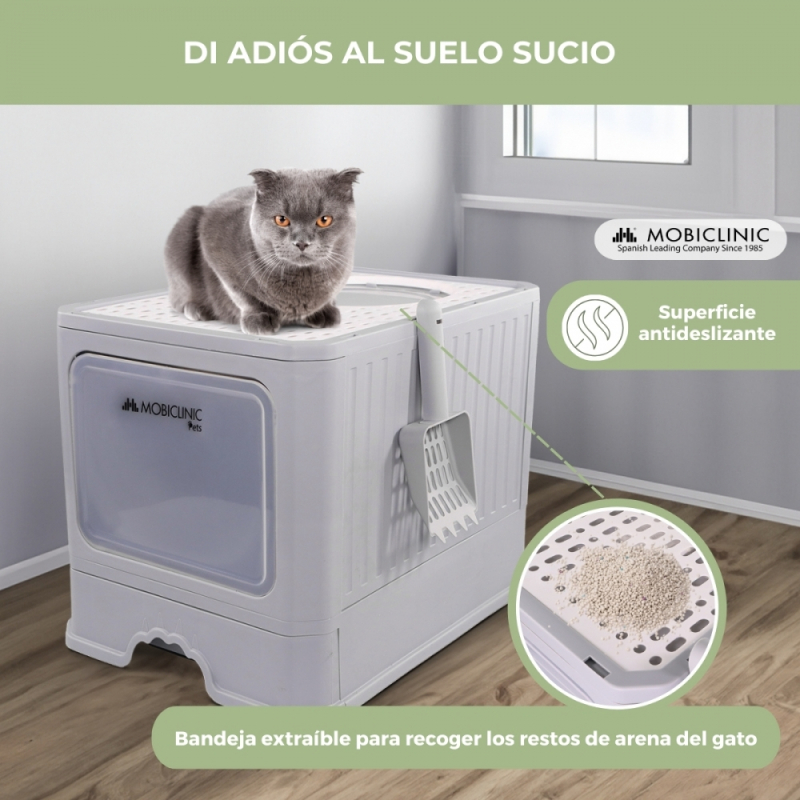 Paws and Pals Arenero para Gatos Cerrado con Pala Puerta Filtro Sanitario  (Rosa) : : Productos para animales