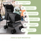 Carrito para perros|Plegable|Ruedas con freno y 360º|3 accesos |Con toldo|Cesta almacenaje y portavasos|Gris|Zuma|Mobiclinic - Foto 7