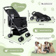 Carrito para perros |Plegable |Ruedas con freno 360º |3 accesos |Con toldo|Cesta almacenaje y portavasos|Negro|Zuma|Mobiclinic - Foto 1