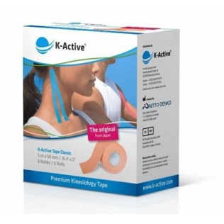 Kinesiotape vendaje K-Active | 5cmx5m | 6 rollos | Varios colores