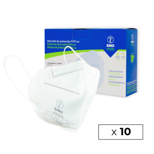 10 Mascarillas Adulto FFP2 | Blanco | 0,85€/ud | Autofiltrantes | Marcado CE | Caja de 10 uds | EMO