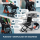 Silla de ruedas para tránsito | Asiento 34 cm | Plegable | Aluminio negro | Frenos en manetas | Negro | Saturno | Mobiclinic - Foto 4