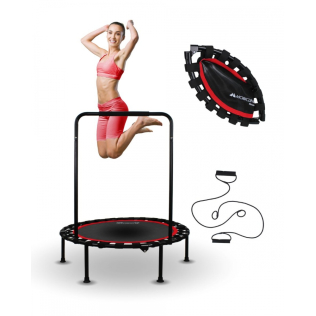 Trampolín redondo fitness | Plegable | Máx 150kg | Reposabrazos regulable | Desmontable | 101x101x111cm | Kangumobi | Mobiclinic