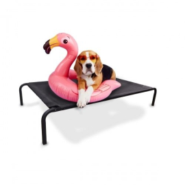 Cama elevada para mascotas | Aislante | 122 x 71 x 21 cm | Máx. 60 kg | Ligera | Resistente | Negra | Cleo | Mobiclinic