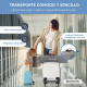 Cuna de viaje con ruedas | Portátil | Plegable | Resistente | Tela transpirable | Bolsa de transporte | Gris | Mofli |Mobiclinic - Foto 4