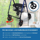 Premium Rollator | Faltbar | Leicht | Bremsen an den Handgriffen | Blau | Augusto | Mobiclinic - Foto 2