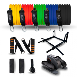 Home Gym Fitness Pack | Elastic Tubes | Pedalier | Klimmzugstangen | Mobiclinic