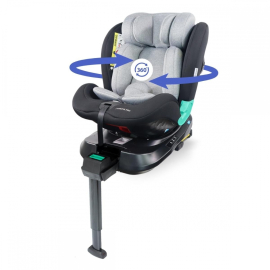 Kinderautositz |360º drehbar|i-Size |Evolutive |40-150cm|0-12 Jahre|Neigungsfähig |Verstellbar |Grau|Lionfix Pro|Mobiclinic