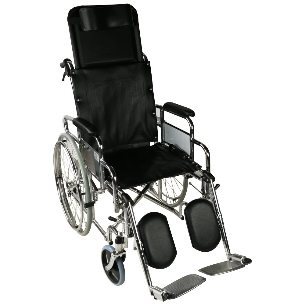 Faltbarer Rollstuhl, Liegefunktion, Beinstütze, Kopfstütze