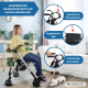 Top Rollator | Faltbar | Aluminium | Druckbremse | 4 Räder | Sitz und Rückenlehne | Blau | Dehesa | Mobiclinic - Foto 6