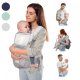 6-in-1-Babytrage | Atmungsaktiv | 0–36 Monate | Verstellbare Träger | Baumwolle | Tasche | Grau | Moley | Mobiclinic - Foto 1