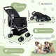 Hundekinderwagen|Faltbar |Räder Bremse 360º |3 Zugänge | Markise|Aufbewahrungskorb und Getränkehalter |Schwarz |Zuma|Mobiclinic - Foto 2