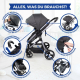 2in1Kinderwagen | Ultrakompakter Zusammenklappbarer | Einhebelgriff | 5-PunktGurt | Abnehmbarer Bügel | Grau | Nuit | Mobiclinic - Foto 6