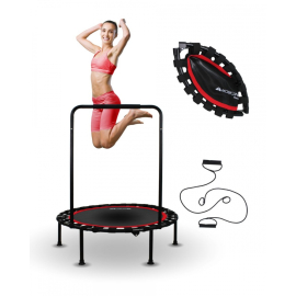 Rundes Fitness-Trampolin |Faltbar |Max. 150 kg |Verstellbare Armlehne |Abnehmbar | 101x101x118cm |Kangumobi |Mobiclinic