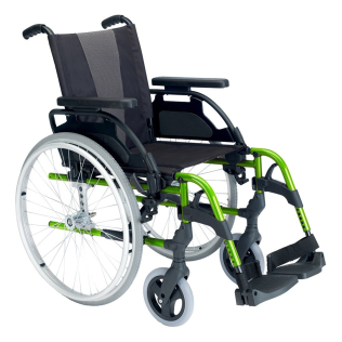 Fauteuil roulant Breezy Style (ancien 300) | Aluminium | Vert pomme | Avec roues de 24"