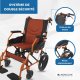 Fauteuil roulant léger | Pliable | Repose-pieds et dossier | Accoudoirs rembourrés | Aluminium | Orange | Pirámide | Mobiclinic - Foto 13