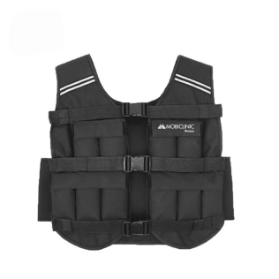 Gilet lesté | 20 kg | Poids réglable | Respirant | Rembourré | Adaptable | Iron20 | Noir | Mobiclinic