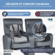 Chaise haute de voyage avec rangement | Pour bébé | Pliable | Avec poche et poignée | Jusqu'à 15 kg | Gris | Monkey | Mobiclinic - Foto 2