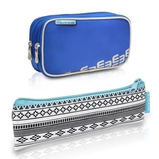 Lot pochette et trousse isothermes | Polyester, fibre de carbone | Bleu | Dia’s et Insulin’s | Elite Bags