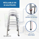 Déambulateur pour personnes âgées | Sans roues | Aluminium ultra léger | Réglable et Pliable | Argenté | Mezquita | Mobiclinic - Foto 6