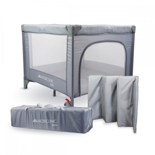 Parc et berceau | Pliable | Portable | Sac de transport | Roues avec freins | Sleepland | Gris | Mobiclinic