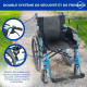 Fauteuil roulant pliant | Aluminium | Dossier divisible | Accoudoirs rabattables | Bleu | Bolonia | Mobiclinic - Foto 6