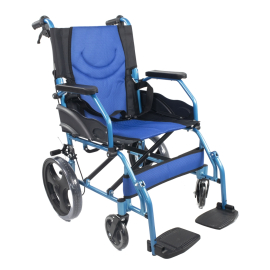 MKYOKO Ultraleichter Rollstuhl Leichtgewichtiger faltbarer  Aluminium-Transport-Reiserollstuhl mit Handbremsen - wiegt nur 30lbs,Blau :  : Drogerie & Körperpflege