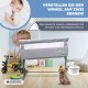 Beistellbett | Höhenverstellbar | Seitliche Öffnung | Bis zu 15 kg | Tragetasche | Einfache Montage | Moon | Mobiclinic - Foto 5