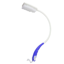 Brosse courbe | Blanc et bleu | Plastique