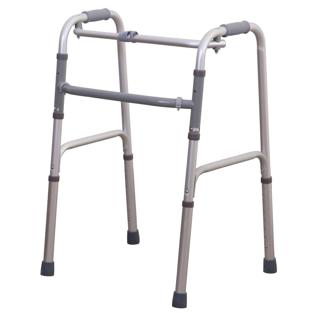 Déambulateur sans roues, Siège en toile, Aluminium, Poids 3,25 kg, Pliable, Réglable