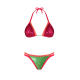 Pack Bikini | Soutien-gorge et Culotte | Fait main | Framboise, vert et bleu ciel | Taille XS | Esencia| Quelton - Foto 1