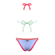 Pack Bikini | Soutien-gorge et Culotte | Fait main | Framboise, vert et bleu ciel | Taille XS | Esencia| Quelton - Foto 2