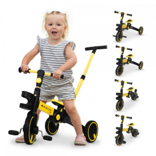 Tricycle 5 en 1 | Évolutif | Guidon siège réglable |Max 25kg | Léger | 1 an et demi-5 ans | Jaune | Chase|Mobiclinic