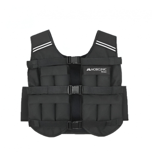 Gilet lesté | 10 kg | Poids réglable | Respirant | Rembourré | Adaptable | Iron10 | Noir | Mobiclinic