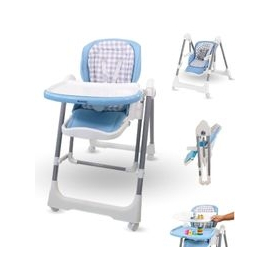 Chaise haute à bascule | Pliable | Avec roulettes et plateau | Max. 15kg | 6-36 mois | Ajustable | Bleu | Nala | Mobiclinic