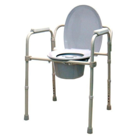 Chaise percée | Chaise WC | Réglable en hauteur | Avec accoudoirs et dossier