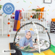 Tapis d'activité pour bébé | 5 jouets | 2 arches | Développement sensoriel | Interactif | Pays des rêves | Gris | Mobiclinic - Foto 7