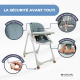 Chaise haute à roulettes | Réglable en hauteur | Pliable | Plateau amovible | Harnais de sécurité | Vert | Simba | Mobiclinic - Foto 2