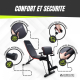 Banc de musculation | Avec bandes de résistance | Pliable | Réglable et inclinable | Max. 120 kg | Planefit | Mobiclinic - Foto 7