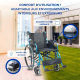 Fauteuil roulant pliant | Aluminium | Dossier divisible | Accoudoirs rabattables | Bleu | Bolonia | Mobiclinic - Foto 4