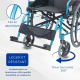 Fauteuil roulant pliant | Aluminium | Dossier divisible | Accoudoirs rabattables | Bleu | Bolonia | Mobiclinic - Foto 5