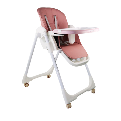 LIONELO Zanna, chaise haute pliable, portable avec roulettes, plateau  double spacieux, plateau et repose-pieds réglables, Rose