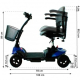 Scooter per disabili | anziani | Auton. 10km | 4 ruote | Compatto e smontabile | 12V | Blu | Virgo | Mobiclinic - Foto 6