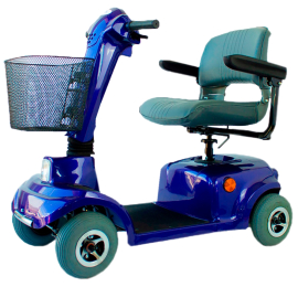 Scooter per disabili | anziani | Auton 45 km | 4 ruote | Sedile girevole e ribaltabile | 36Ah | Blu | Piscis |Mobiclinic